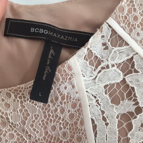 BCBGMaxazria mixed lace peplum top - Picture 3 of 3